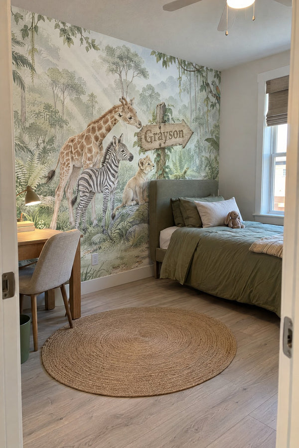 Mural styled in room