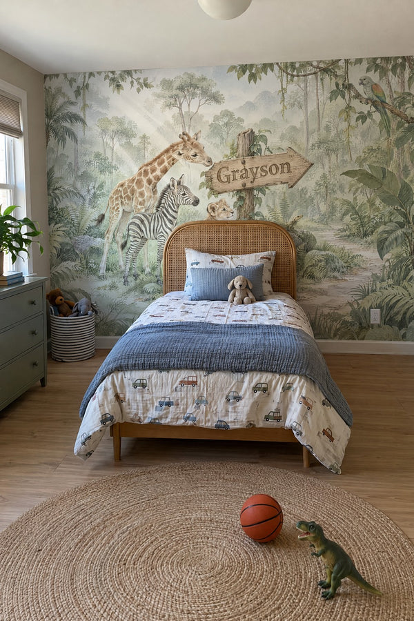 Mural styled in room