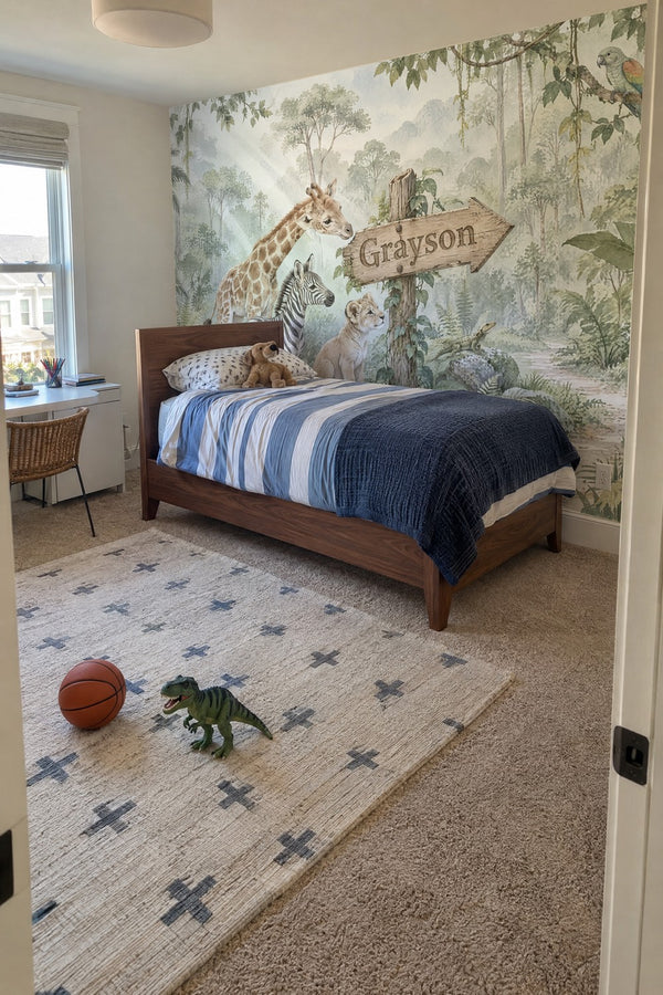 Mural styled in room