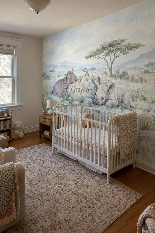 Mural styled in room