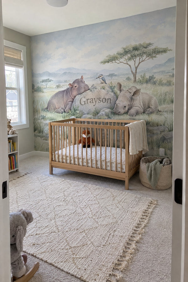 Mural styled in room