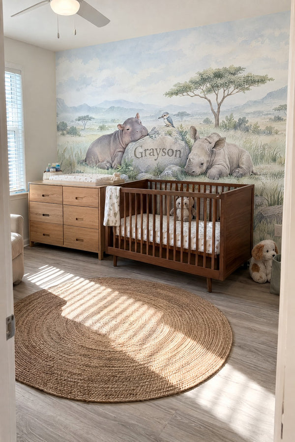 Mural styled in room