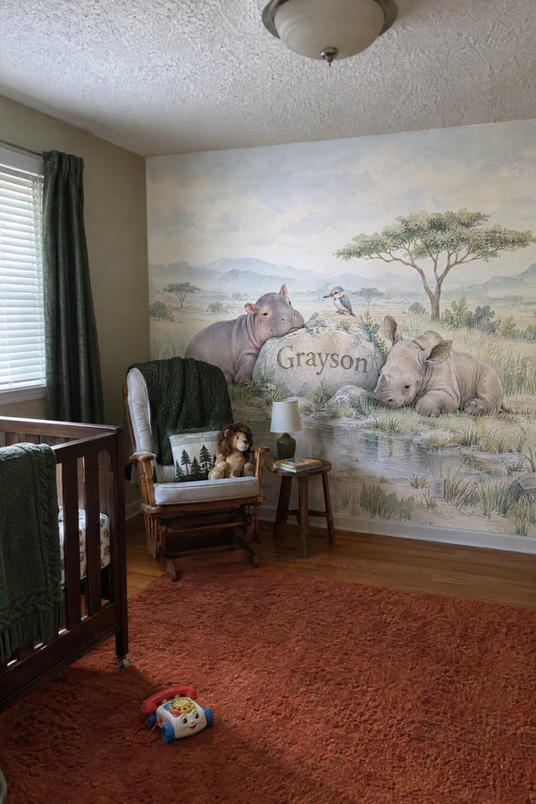 Mural styled in room