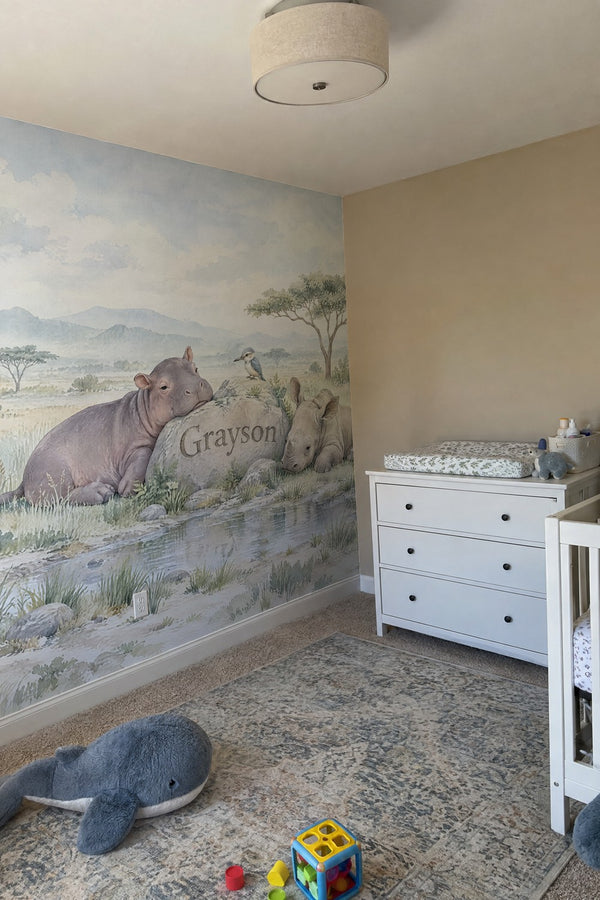 Mural styled in room