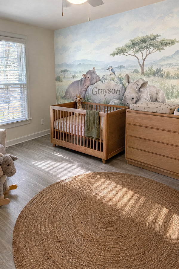 Mural styled in room