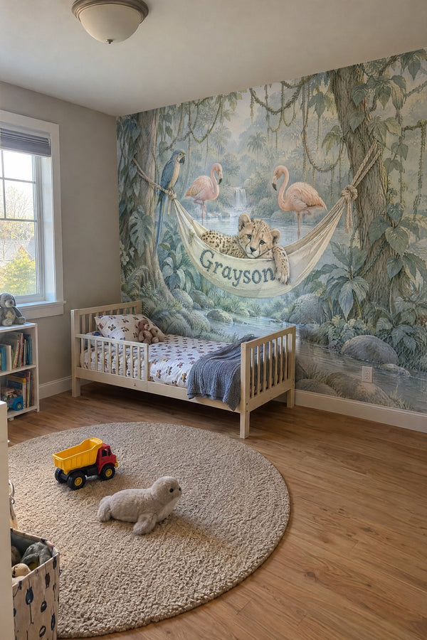 Mural styled in room