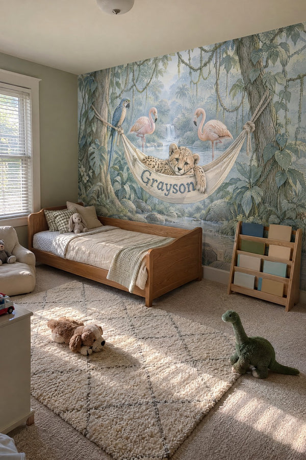 Mural styled in room