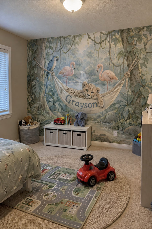 Mural styled in room