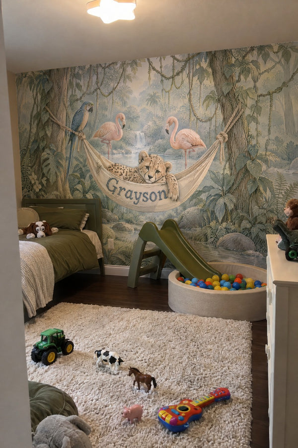 Mural styled in room