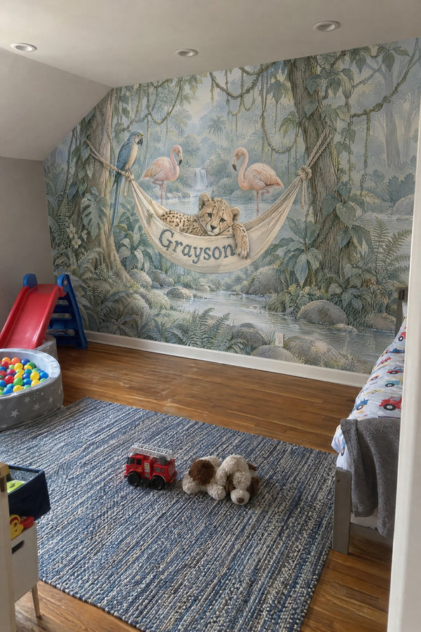 Mural styled in room