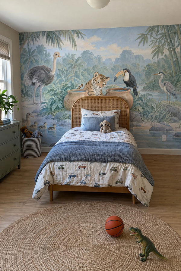 Mural styled in room