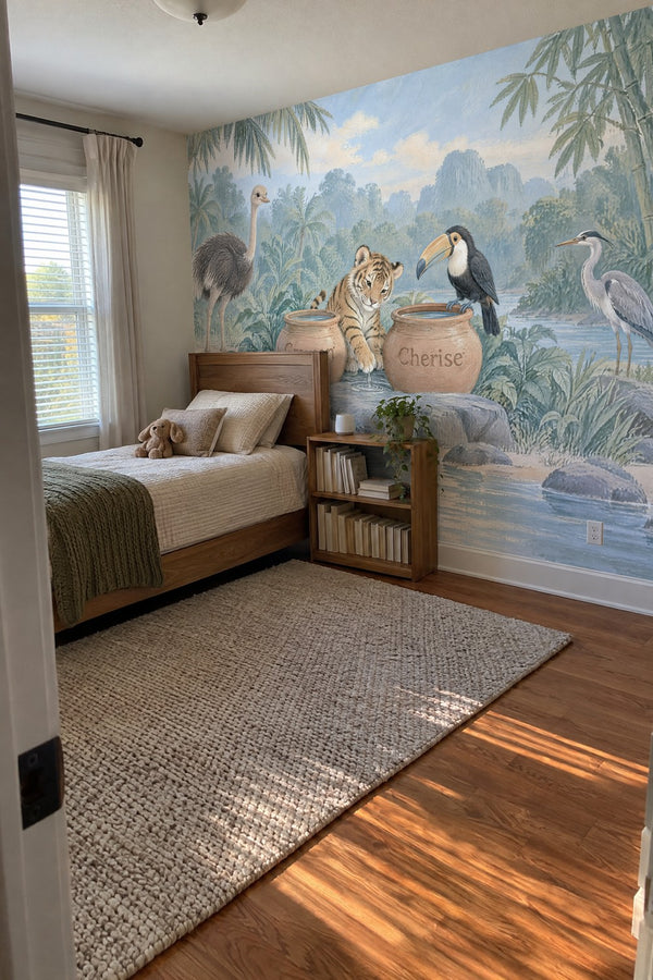Mural styled in room