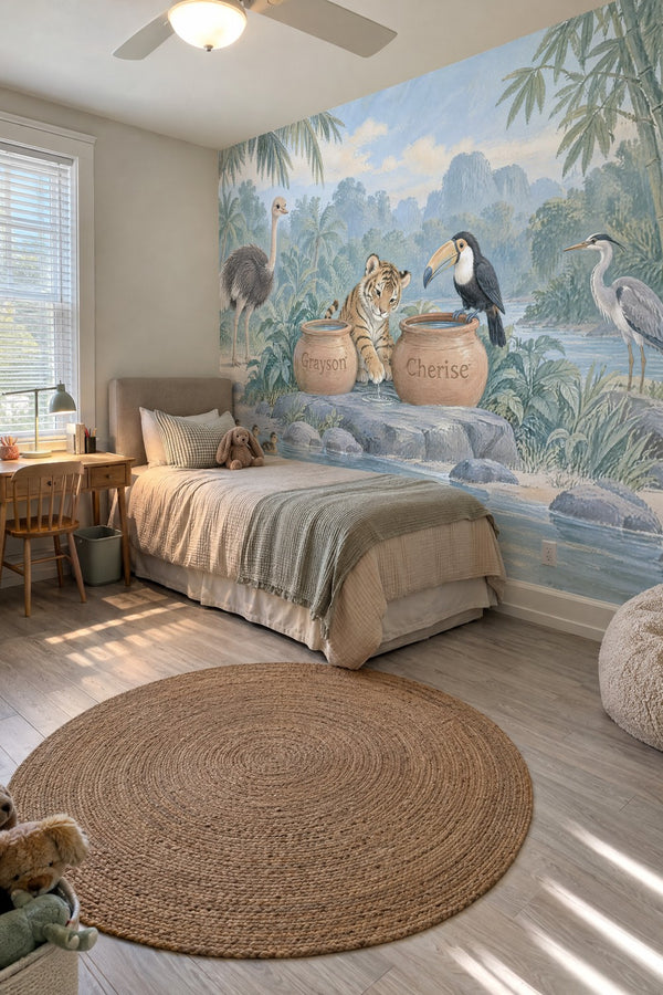 Mural styled in room