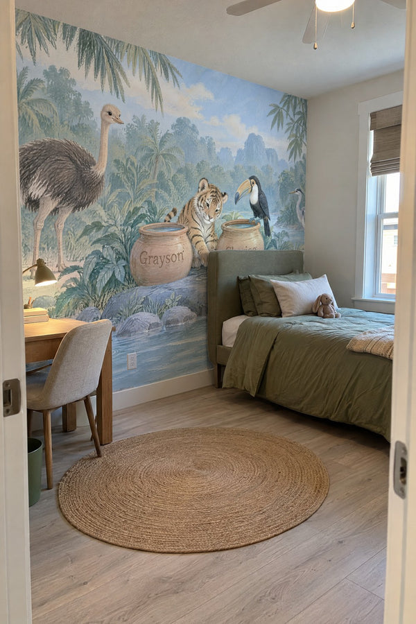Mural styled in room