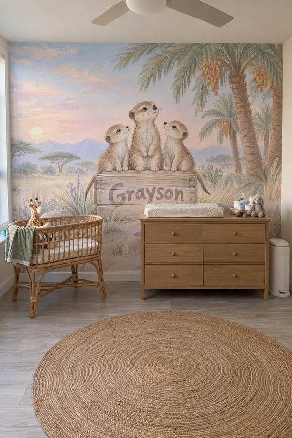 Mural styled in room