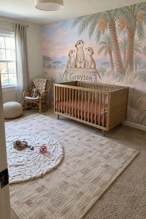 Mural styled in room
