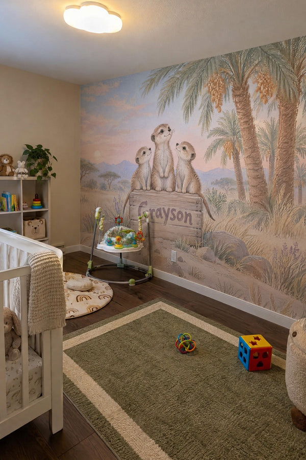 Mural styled in room