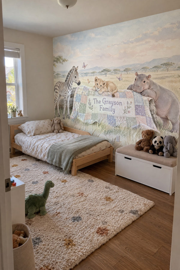 Mural styled in room