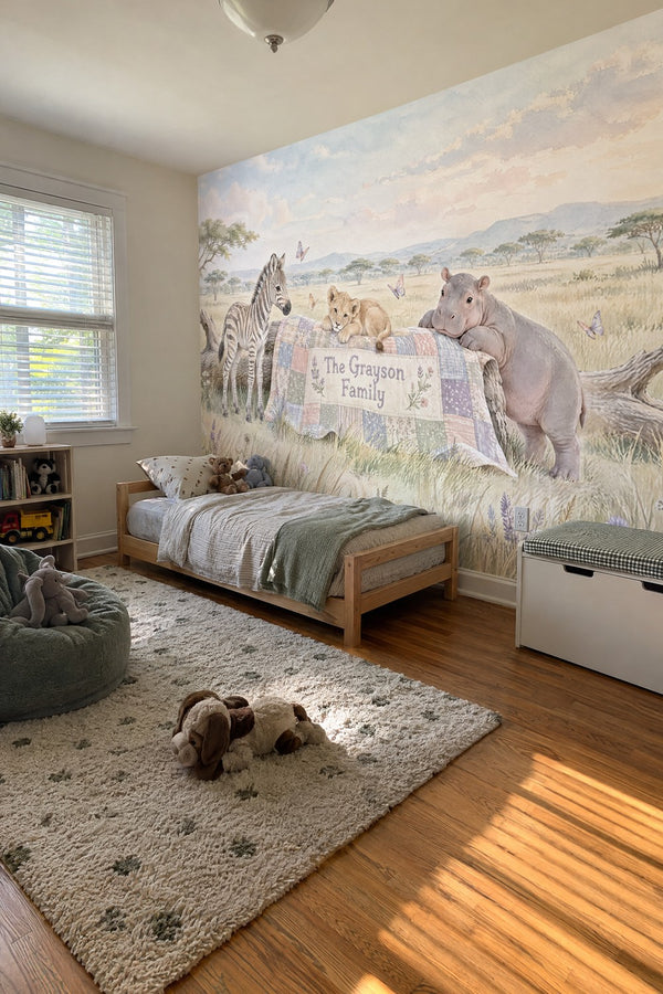 Mural styled in room