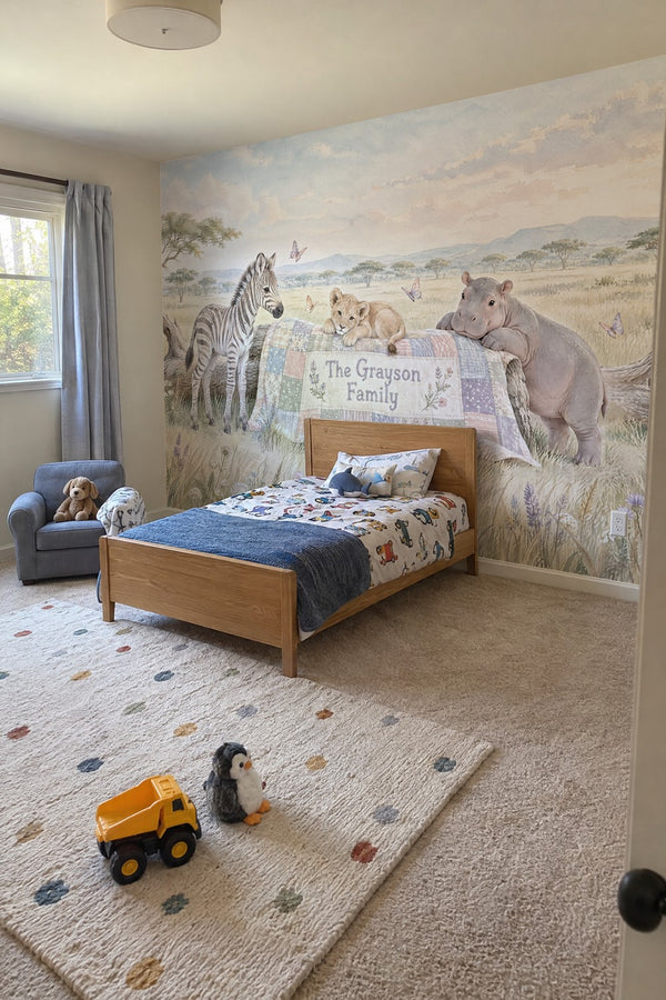 Mural styled in room