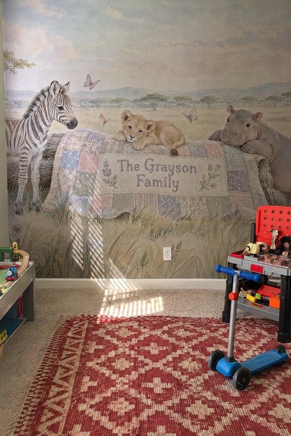 Mural styled in room