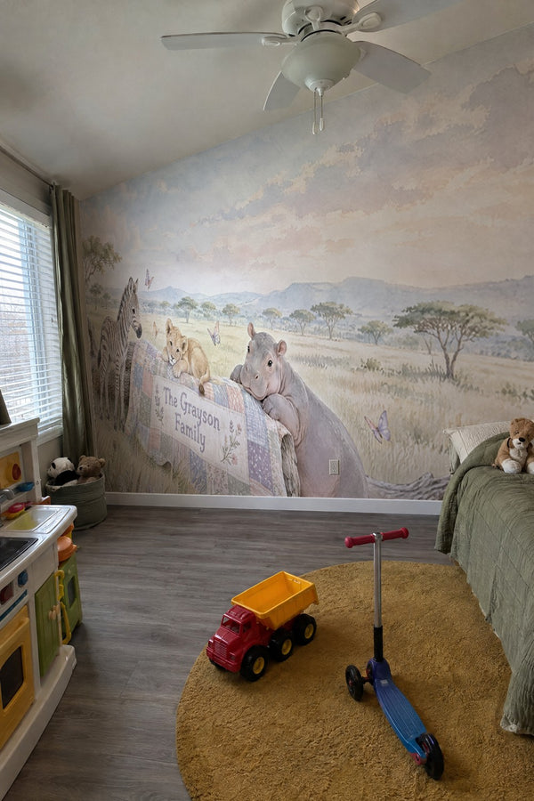 Mural styled in room