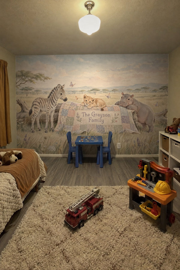 Mural styled in room