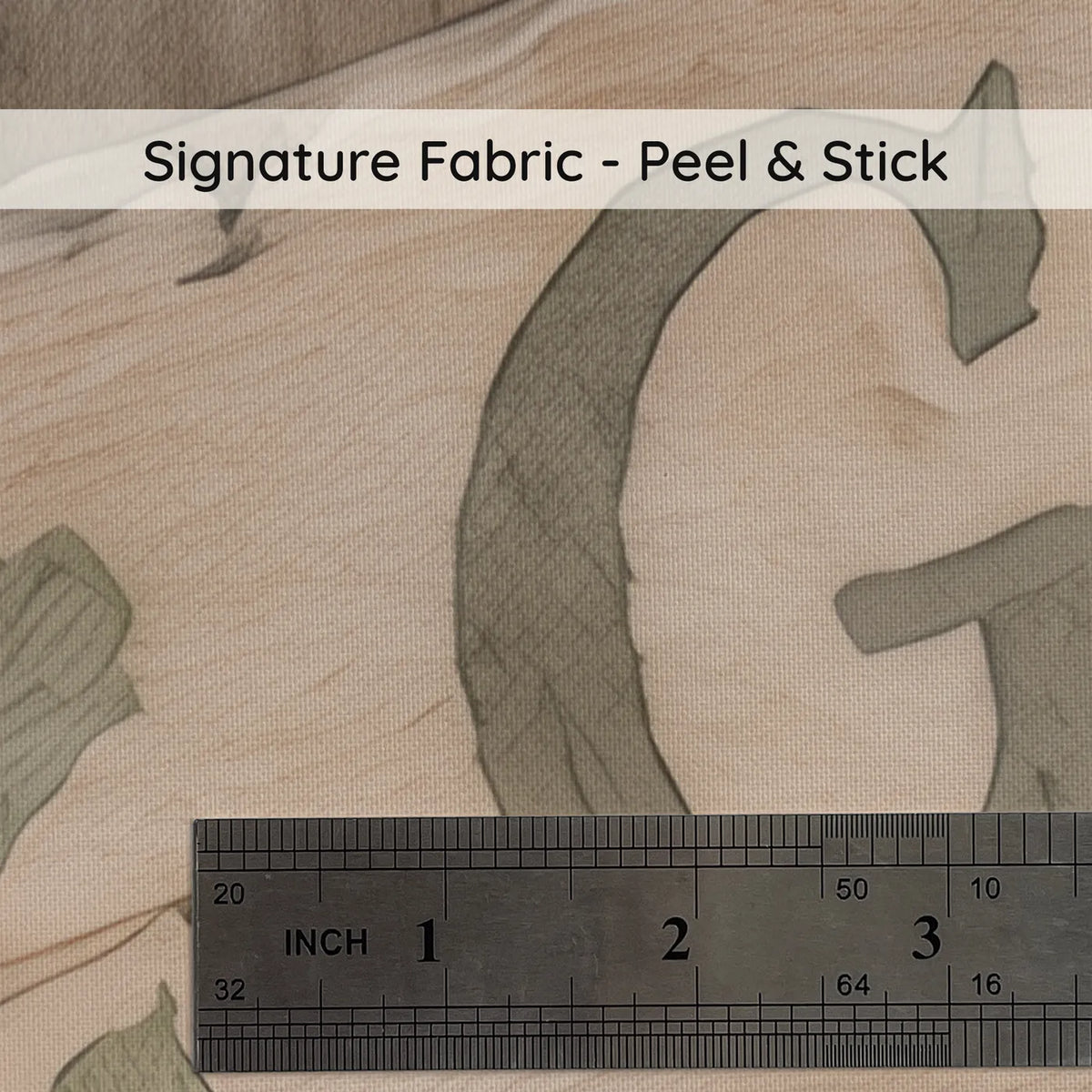 Storybook treehouse personalized wall mural for a playroom, name close-up at true size, by Whimsy Tots