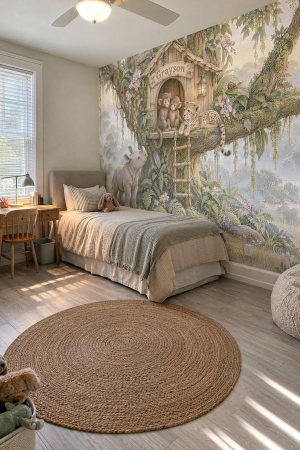 Mural styled in room