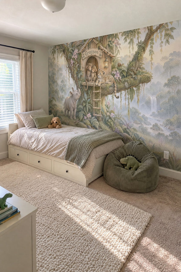 Mural styled in room