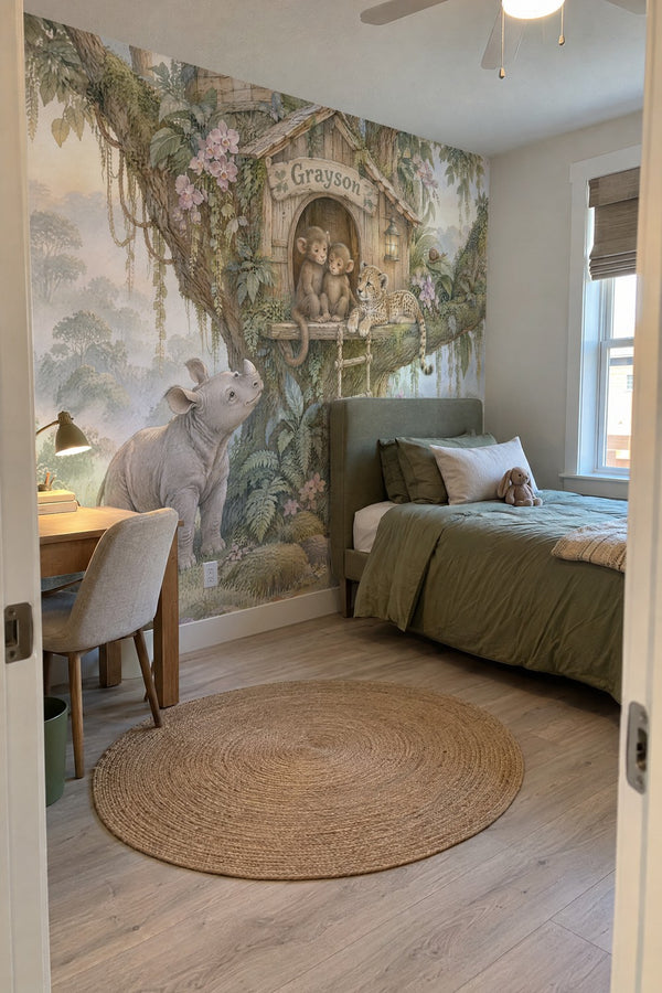 Mural styled in room