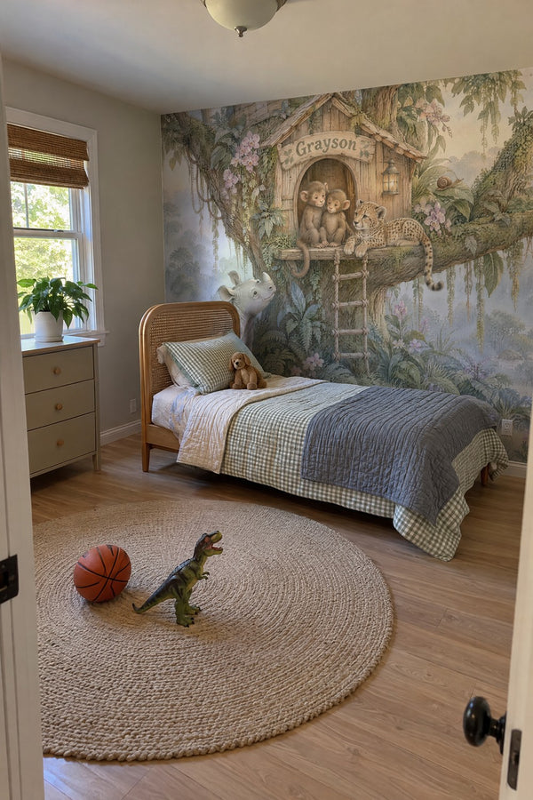 Mural styled in room