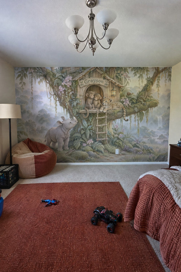 Mural styled in room