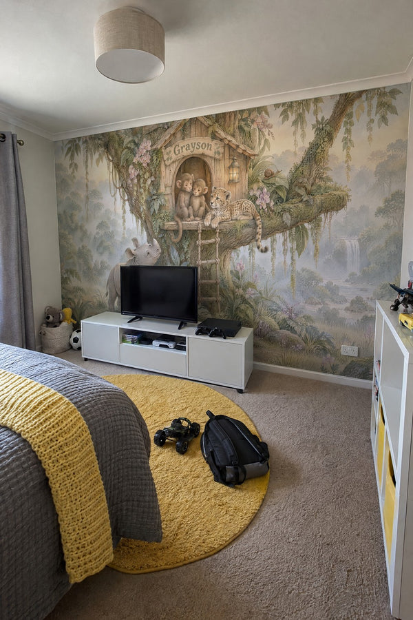Mural styled in room