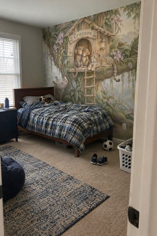 Mural styled in room