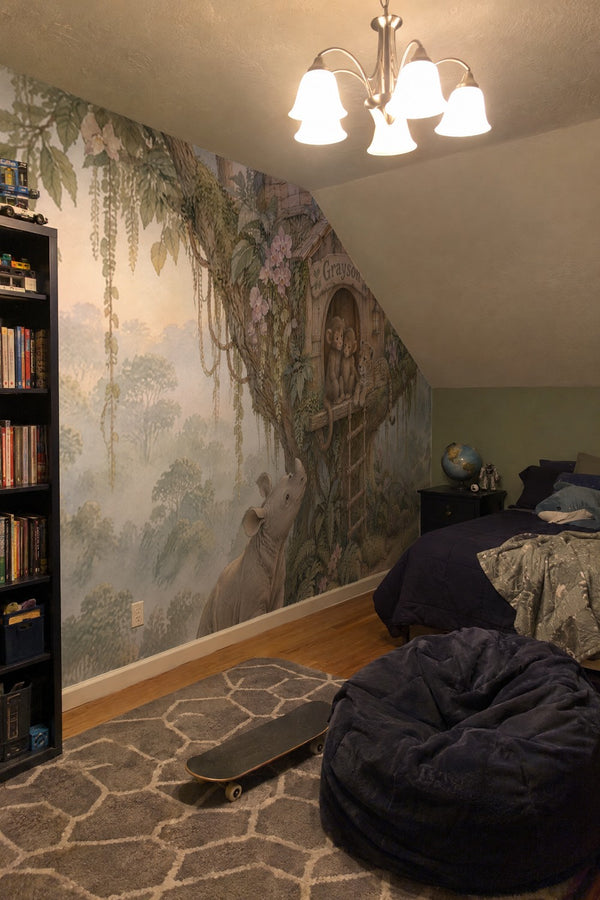 Mural styled in room