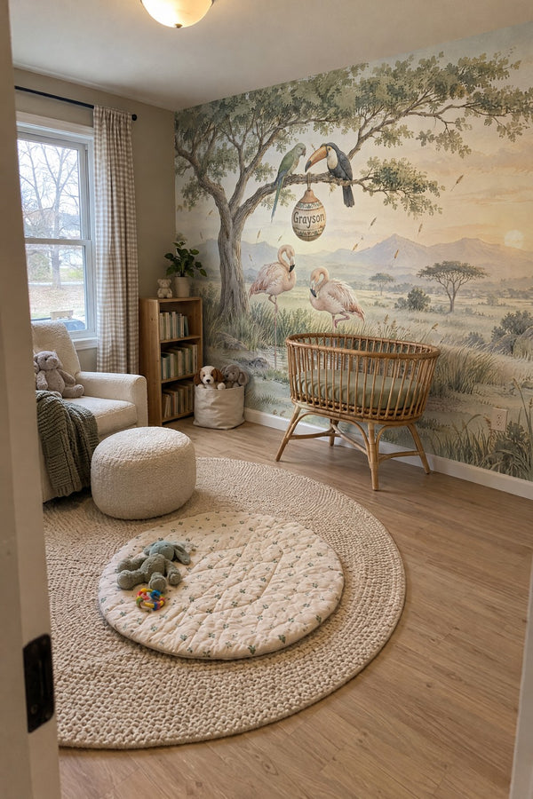 Mural styled in room