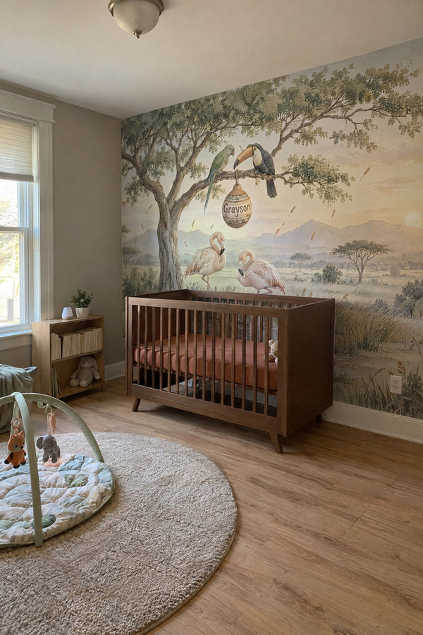 Mural styled in room