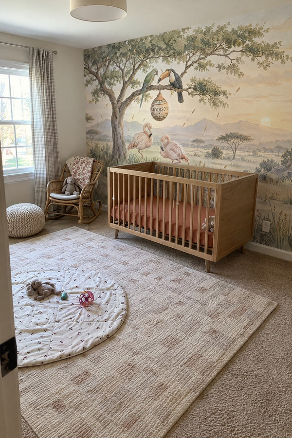 Mural styled in room