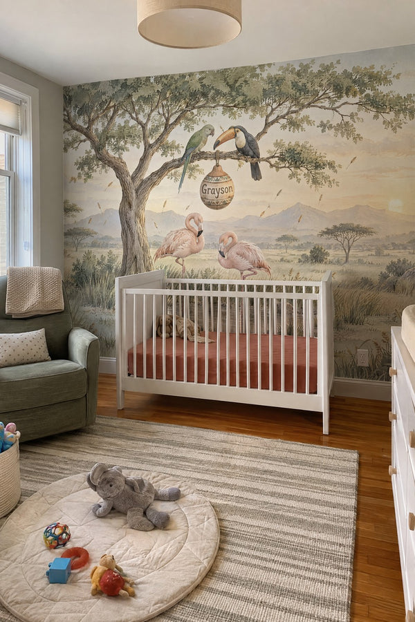 Mural styled in room