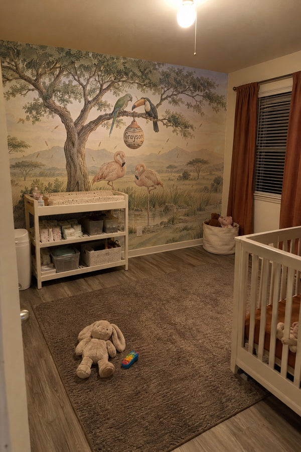 Mural styled in room