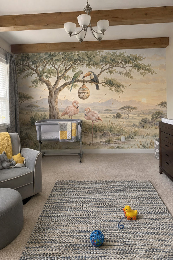 Mural styled in room