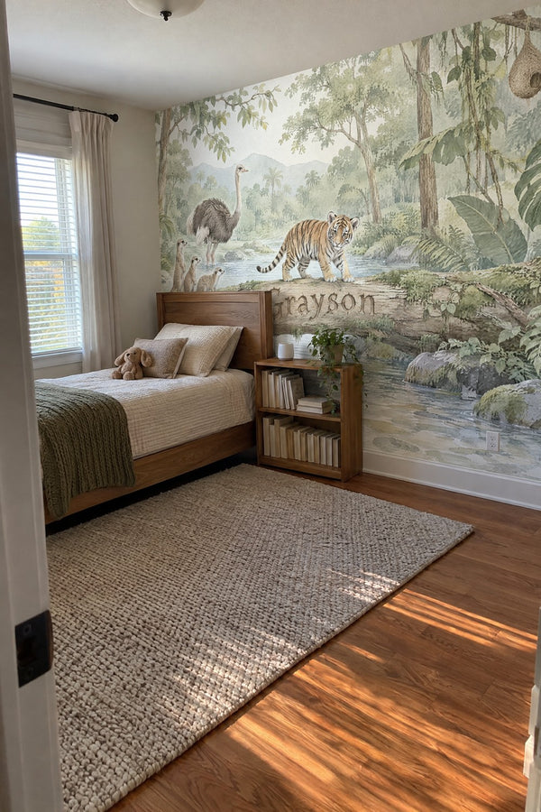Mural styled in room