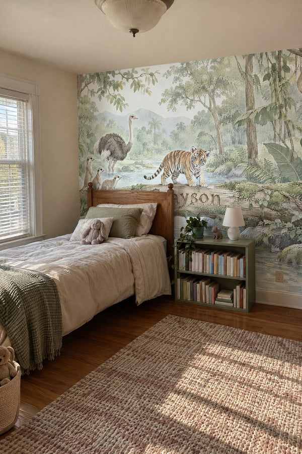 Mural styled in room