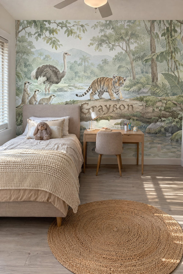 Mural styled in room