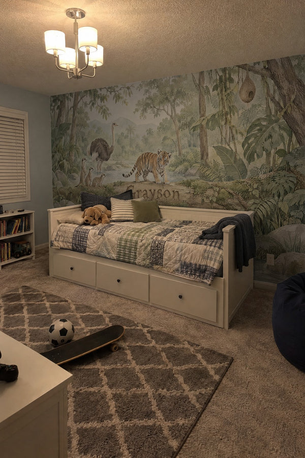 Mural styled in room