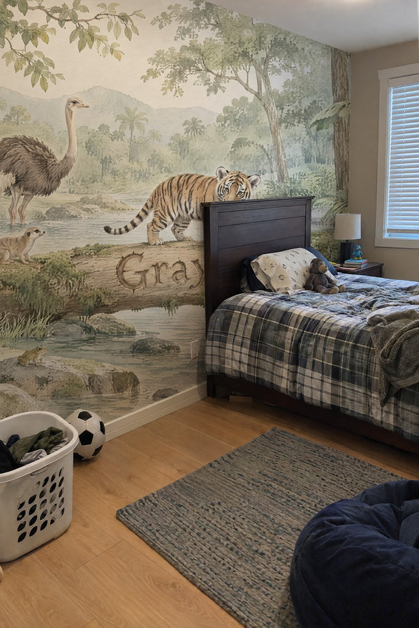 Mural styled in room