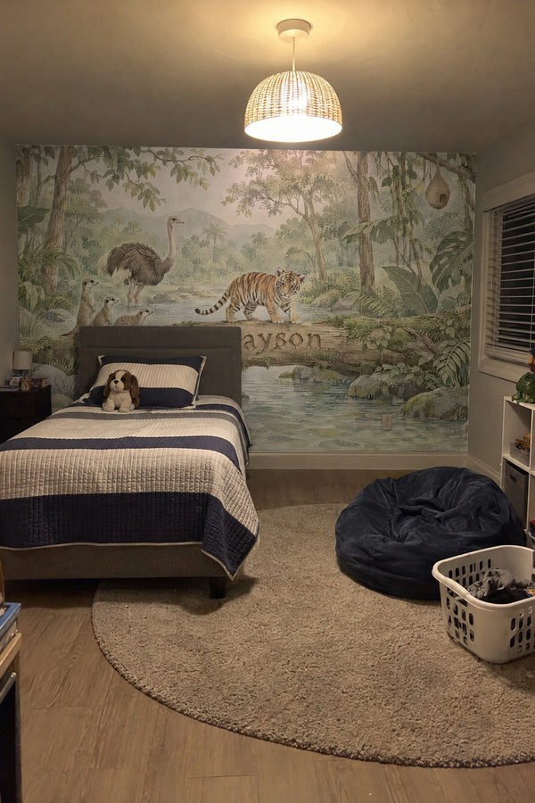 Mural styled in room