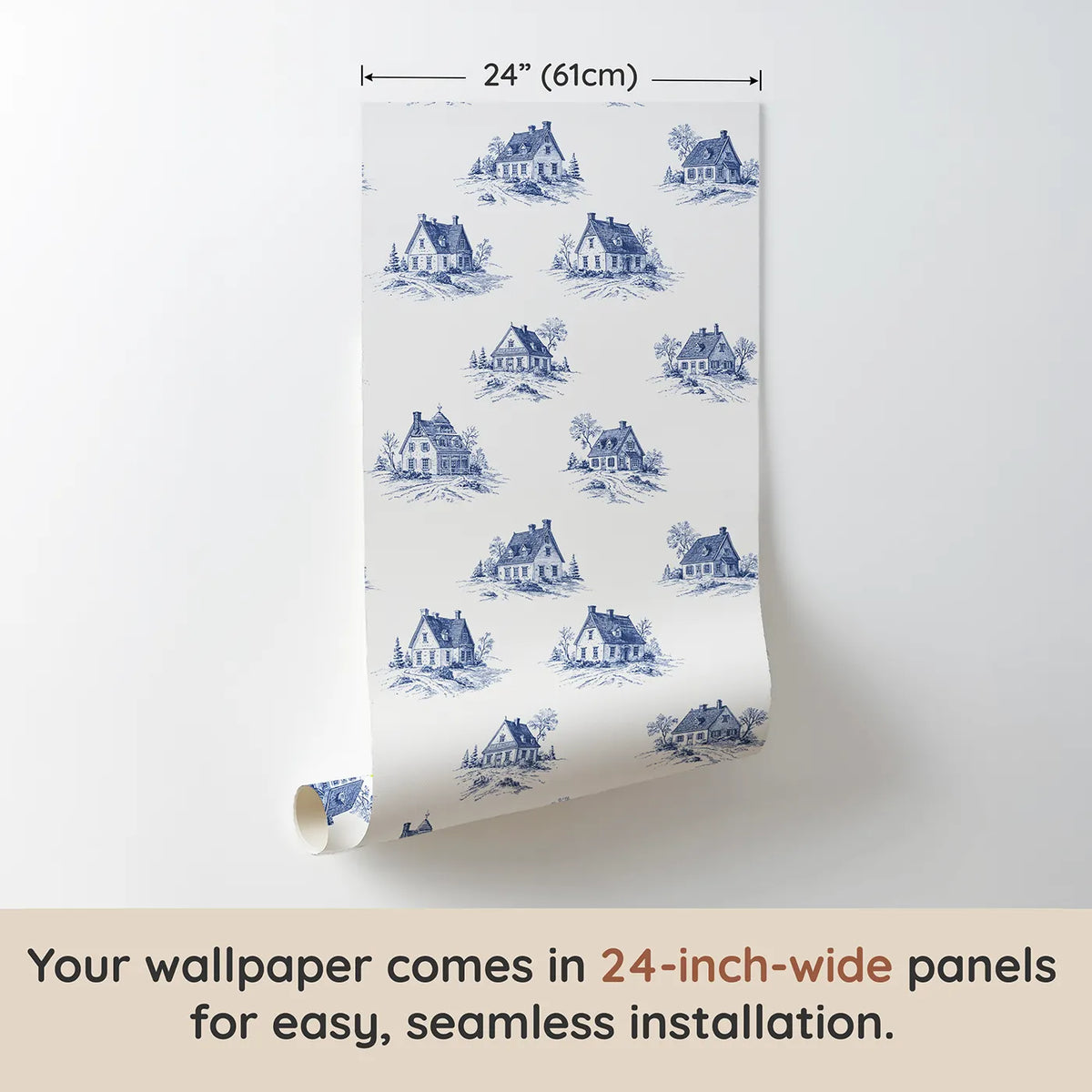 Cottage Toile Drop wallpaper panel dimensions - Whimsy Tots