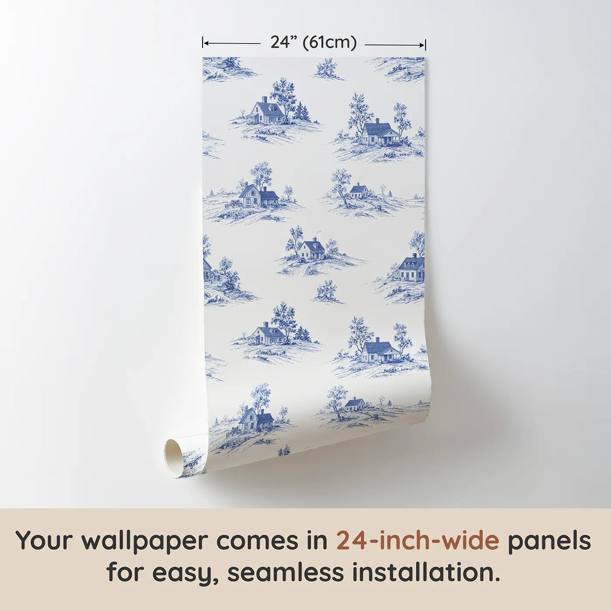 Cottage Toile Garden wallpaper panel dimensions - Whimsy Tots